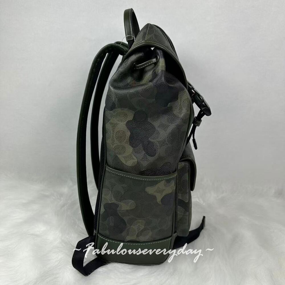 COACH MEN'S Signature Camo League Flap Backpack In Signature Camo CAF98 NWT - Picture 4 of 8